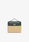 Loro Piana Extra Pocket L19 Wicker Pouch In Green