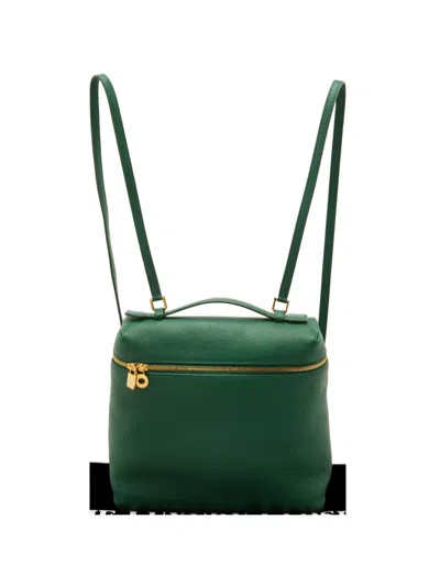 Pre-owned Loro Piana Extra Pocket L23.5 Leather Backpack In Green