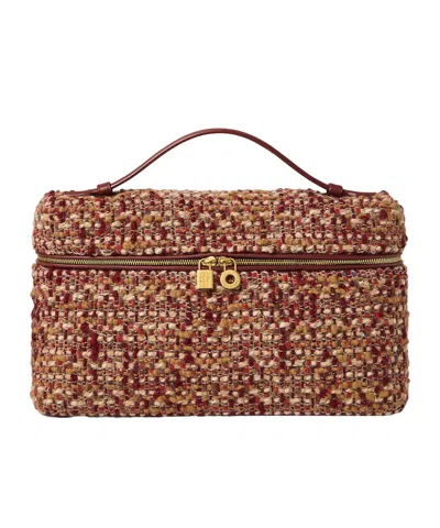 Loro Piana Extra Pocket L27 Shoulder Bag In Circle Jacquard/glazed Mocha/sunshine Gold