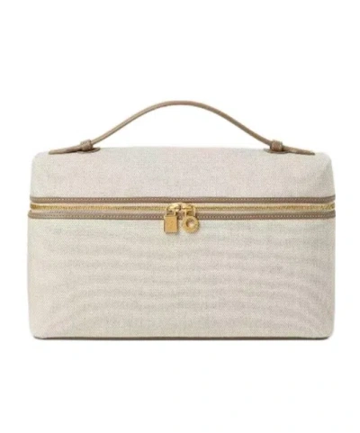 Loro Piana Extra Pocket L27 Shoulder Bag In White