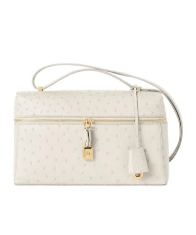 Loro Piana Extra Shoulder Bag In Whispering White/sun Gold