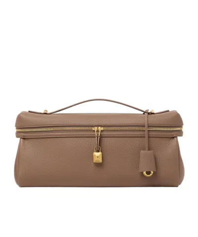 Loro Piana Extra Softy Bag L33 In Fossil/sun Gold