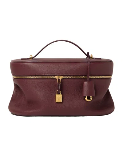Loro Piana Extra Softy Case L30 Shoulder Bag In Red Beans/sunshine Gold