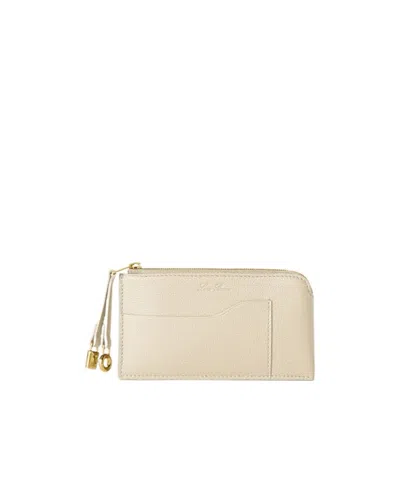 Loro Piana Extra Zipper Wallet In Nude