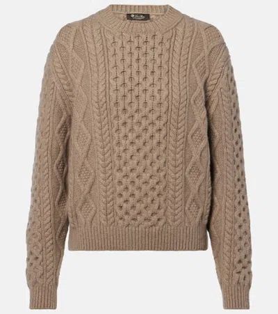 Loro Piana Eyre Aran-knit Cashmere Sweater In Neutral