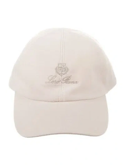 Pre-owned Loro Piana Fabric Logo Embroidered Baseball Cap W/tags In Neutrals
