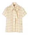 Loro Piana Febe Shirt In Chalk/pecan Syrup Color