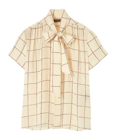 Loro Piana Febe Shirt In Chalk/pecan Syrup Color