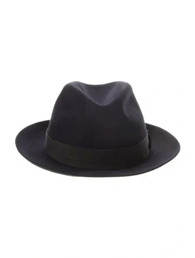 Pre-owned Loro Piana Fedora Felt Hat W/tags In Blue