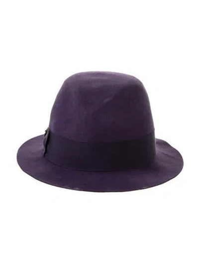 Pre-owned Loro Piana Fedora Hat In Purple