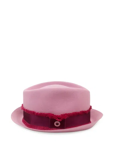 Loro Piana Felt Fedora Hat In Pink