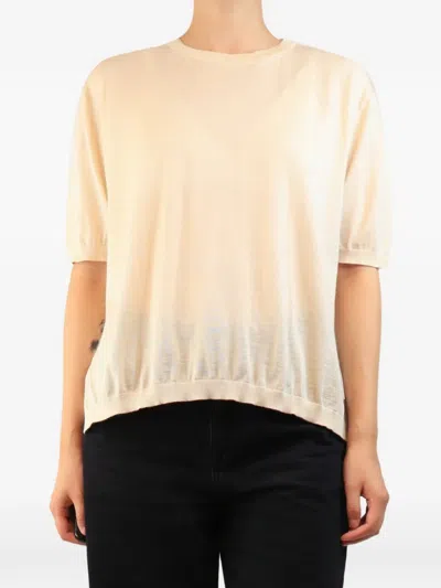 Pre-owned Loro Piana Fine-knit Short-sleeve T-shirt In Neutrals