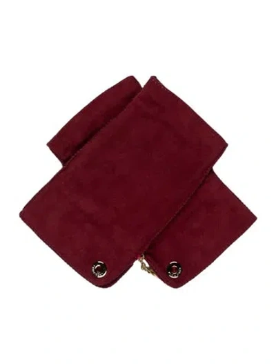 Pre-owned Loro Piana Fingerless Gloves W/tags In Burgundy