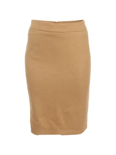 Pre-owned Loro Piana Fitted Pencil Mini Skirt In Neutral