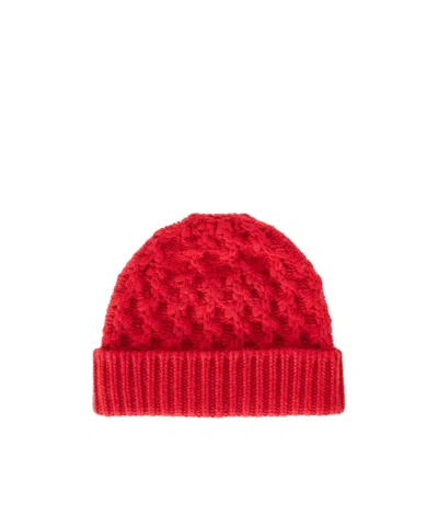 Loro Piana Flanged Knitted Hat In Red