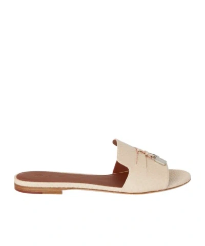 Loro Piana Flat-bottomed Sandals In Himalaya Rose