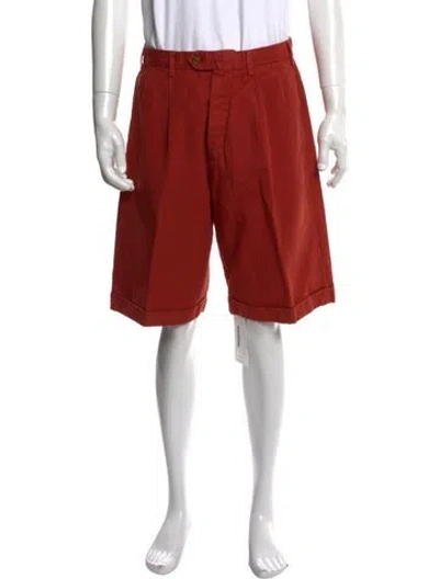 Pre-owned Loro Piana Flat Front Shorts In Orange