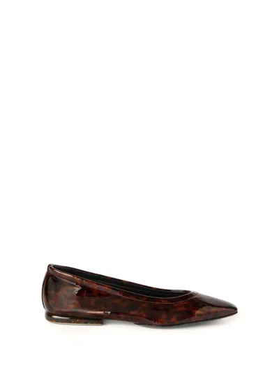 Loro Piana Primula Patent Ballerina Flat In Animal Print