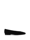 Loro Piana Primula Suede Ballerina Flats In Black