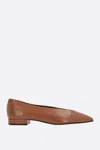 Loro Piana Rebecca Calfskin Ballerina Flats In Brown