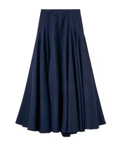 Loro Piana Flavia Wool Skirt In Blue