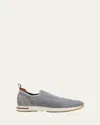 Loro Piana Flexy Knit Slip-on Trainer Sneakers In Flannel Grey