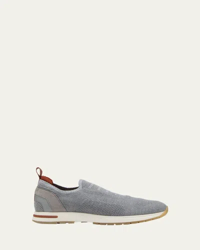 Loro Piana Flexy Knit Slip-on Trainer Sneakers In Flannel Grey