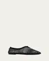 Loro Piana Floaty Fishnet Ballerina Flats In Black