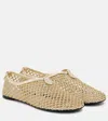 Loro Piana Floaty Fishnet Ballet Flats In Gold