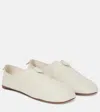 Loro Piana Floaty Cocooning Cashmere-lined Leather Flats In Whisper White