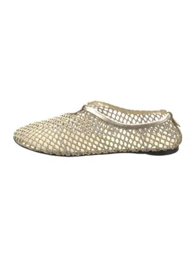Pre-owned Loro Piana Floaty Mesh Ballet Flats In Gold/metallic