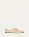 Loro Piana Floaty Metallic Fishnet Ballerina Flats In Gold