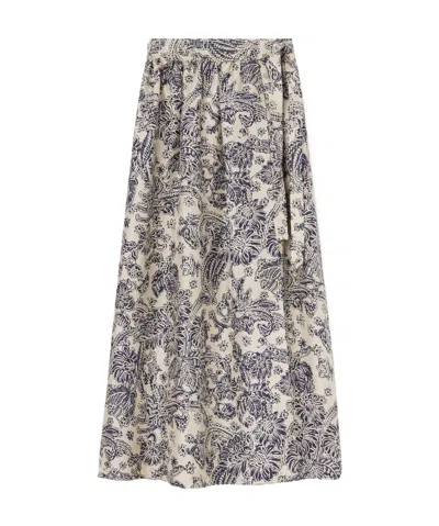 Loro Piana Floral Pattern Skirt In Neutral