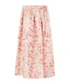 Loro Piana Leah Gathered Silk-jacquard Midi Wrap Skirt In Pink