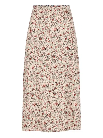 LORO PIANA FLORAL-PRINT MIDI SKIRT