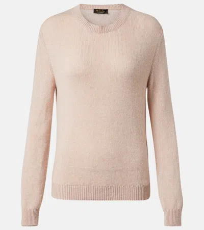 Loro Piana Fobello Cashmere Sweater In Smoke Bush Melange