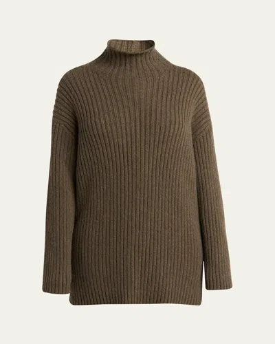 Loro Piana Fobello Cashmere Turtleneck Sweater In Brown