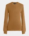 Loro Piana Fobello Crewneck Baby Cashmere Top In E0dz Camel Oasis Mel