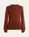 Loro Piana Fobello Crewneck Baby Cashmere Top In L0bh Dark Maple Leaf