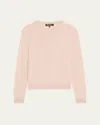 Loro Piana Fobello Crewneck Baby Cashmere Top In Smoke Bush
