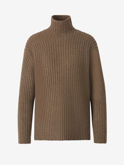 Loro Piana Fobello Knitted Sweater In Brown