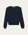 Loro Piana Fobello V-neck Gg 8 Baby Cashmere Sweater In J833 Balzello Mel