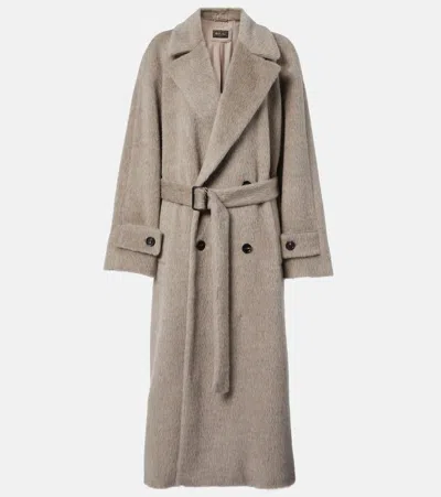 Loro Piana Foster Alpaca And Wool Trench Coat In Natural Brown