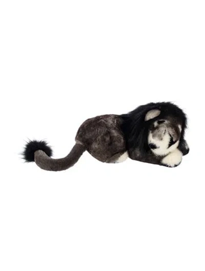 Pre-owned Loro Piana Fox & Mink Fur Lion Plush In Grey