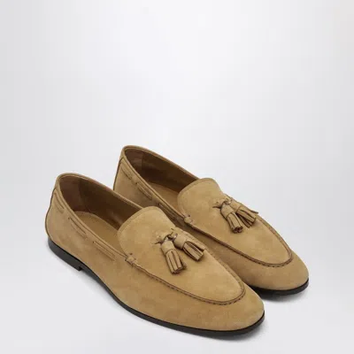Loro Piana Francis Walk Suede Loafers In Camel