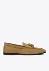 Loro Piana Francis Walk Suede Loafers In Camel