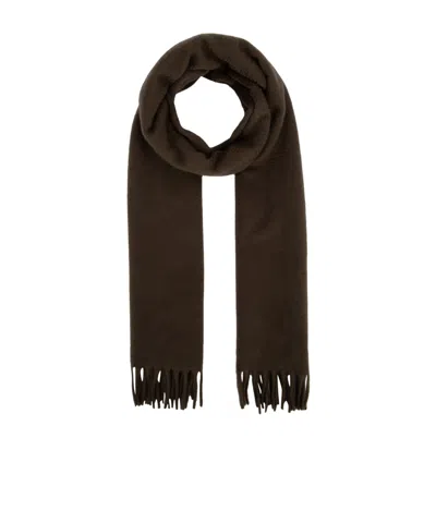 Loro Piana Fraser Detail Scarf In Coal Green