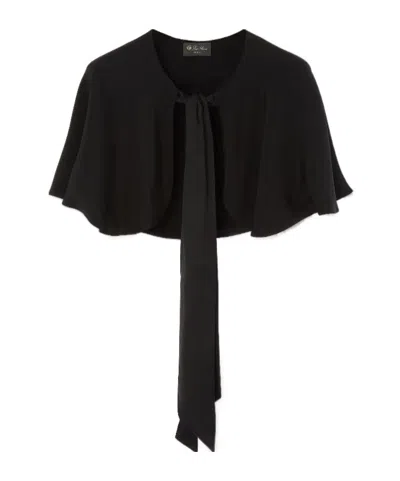 Loro Piana Frida Cape Blouse In Black
