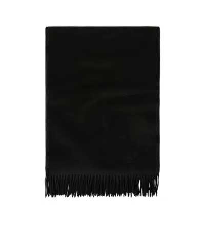 Loro Piana Fringed Cashmere Scarf In Black