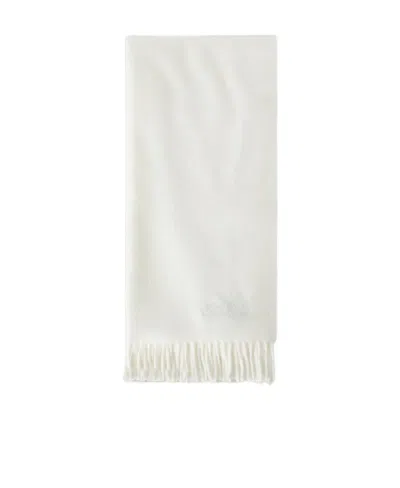 Loro Piana Fringed Cashmere Scarf In White
